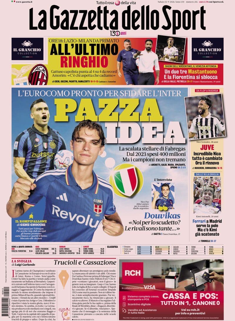 La Gazzetta Dello Sport - 12 September 2026 [IT]